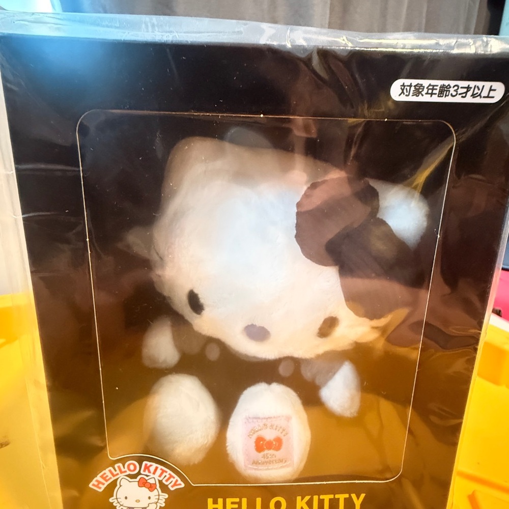 Hello Kitty Black and White 45th anniversary plush.